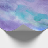 Violet Paarse Blauwgroen groene Abstracte Waterver Cadeaupapier (Hoek)