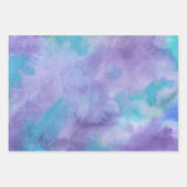 Violet Paarse Blauwgroen groene Abstracte Waterver Inpakpapier Vel (Voorkant)