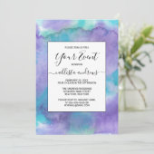 Violet Paarse Blauwgroen groene Abstracte Waterver Kaart (Staand voorkant)