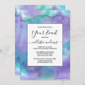 Violet Paarse Blauwgroen groene Abstracte Waterver Kaart (Voorkant / Achterkant)