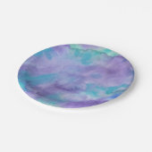Violet Paarse Blauwgroen groene Abstracte Waterver Papieren Bordje (Gekanteld)