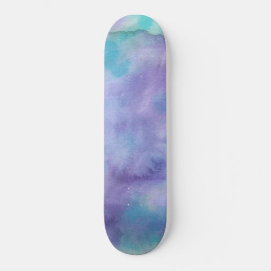 Violet Paarse Blauwgroen groene Abstracte Waterver Persoonlijk Skateboard (Voorkant)