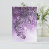 Violet Paarse bloeiende bloemen Bedankkaart (Staand voorkant)