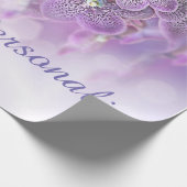 Violet Paarse bloeiende bloemen Cadeaupapier (Hoek)