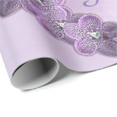 Violet Paarse bloeiende bloemen Cadeaupapier (Rol Hoek)