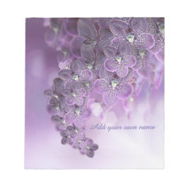 Violet Paarse bloeiende bloemen Notitieblok