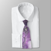 Violet Paarse bloeiende bloemen Stropdas (Gebonden)