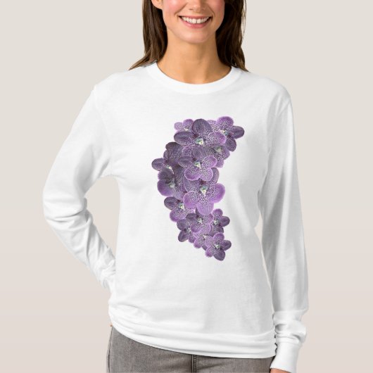 Violet Paarse bloeiende bloemen T-shirt (Voorkant)