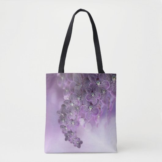 Violet Paarse bloeiende bloemen Tote Bag (Voorkant)