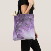 Violet Paarse bloeiende bloemen Tote Bag (Dichtbij)