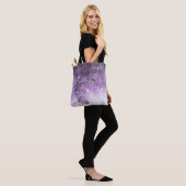 Violet Paarse bloeiende bloemen Tote Bag (Op model)
