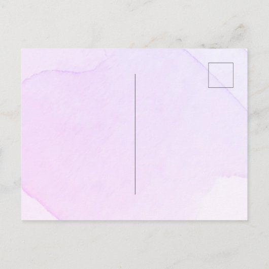 Violet paarse bloemen groen boog verjaardag uitnodiging briefkaart (Achterkant)