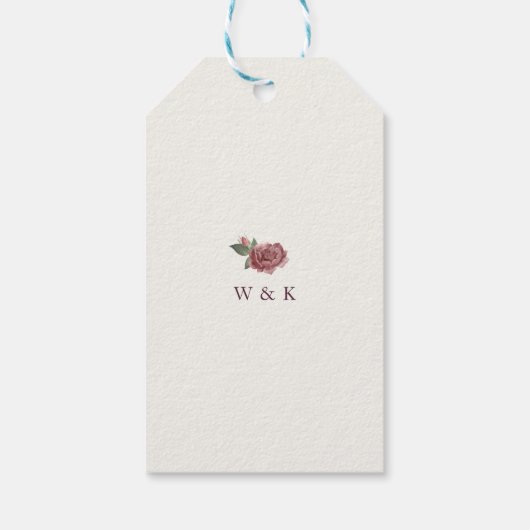 Violet Paarse bloemenbruiloft Cadeaulabel (Achterkant)