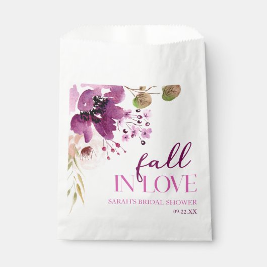 Violet Paarse bloemige Herfst in liefde Vrijgezell Bedankzakje (Voorkant)