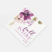 Violet Paarse bloemige Herfst in liefde Vrijgezell Servet (Hoek)