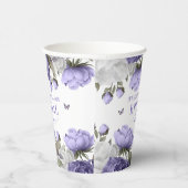Violet paarse bloemige vrijgezellenfeesten papiere papieren bekers (Rechts)