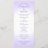 Violet Paarse bruiloft programma Programmakaart (Voorkant)