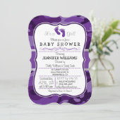 Violet Paarse Camo, Camouflage Baby shower Kaart (Staand voorkant)