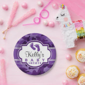 Violet Paarse Camo, Camouflage Baby shower Papieren Bordje (Feest)
