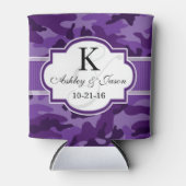 Violet Paarse Camo, Camouflage bruiloft Blikjeskoeler (Voorkant)