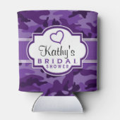 Violet Paarse Camo, Camouflage Vrijgezellenfeest Blikjeskoeler (Achterkant)