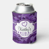 Violet Paarse Camo, Camouflage Vrijgezellenfeest Blikjeskoeler (Blikje Achterkant)