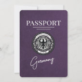 Violet Paarse Duitsland Paspoort Bewaar de datum Save The Date (Voorkant)