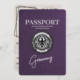 Violet Paarse Duitsland Paspoort Bewaar de datum Save The Date