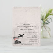 Violet Paarse Duitsland Passport Wedding Kaart (Staand voorkant)