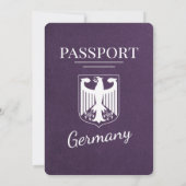 Violet Paarse Duitsland Passport Wedding Kaart (Achterkant)