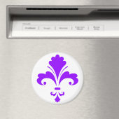 Violet Paarse Fleur-de-lis Magneet (Insitu (Vaatwasser))