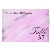 Violet Paarse Floral Waterverf Wedding Table Kaart (Voorkant Horizontaal)