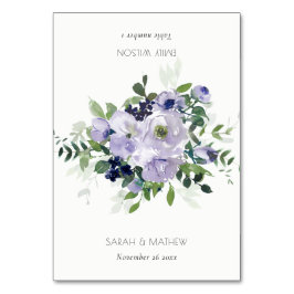 Violet Paarse Floral Wedding vouwt kaarten
