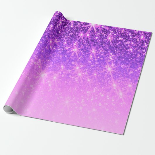 Violet Paarse Glitter Cadeaupapier (Uitgerold)