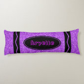 Violet Paarse Glitter Crayon Jouw naam Body Kussen (Achterkant)