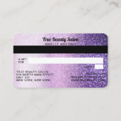 Violet Paarse Glitter Credit Kaart Cadeaubon Visitekaartje (Achterkant)
