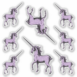 Violet Paarse Glitter Eenhoorns Contour Sticker