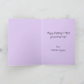 Violet Paarse Glitter Fotocollage Gelukkige Verjaa Kaart (Binnen)