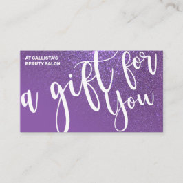 Violet Paarse Glitter Gradient Cadeaubon Visitekaartje