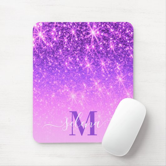 Violet Paarse Glitter Muismat (Met muis)