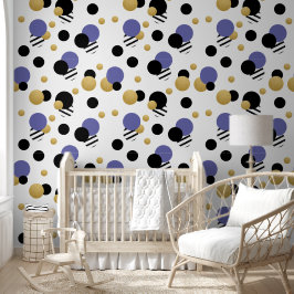 Violet Paarse gouden polka dot Behang