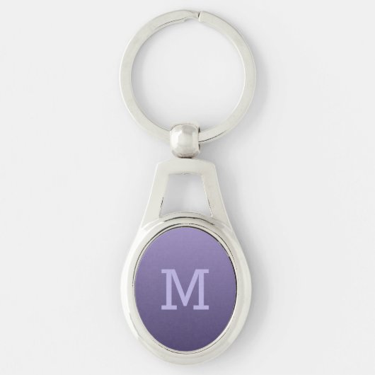 Violet Paarse Gradiënt aangepaste monogram sleutel Sleutelhanger (Voorkant)