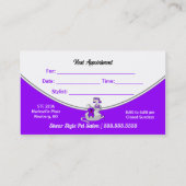 Violet Paarse groom op gezelschapsdieren Afsprakenkaartje (Achterkant)