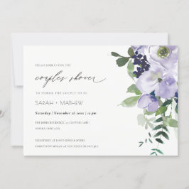 Violet Paarse haafy-paren schoeisel uitnodigen Bedankkaart