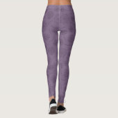 Violet Paarse Hand gemaakt Bloemen Vrouwen Legging (Achterkant)