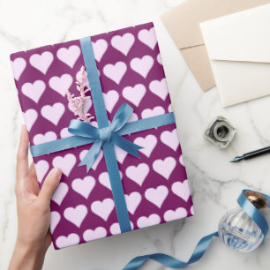 Violet Paarse harten minimaal Cadeaupapier