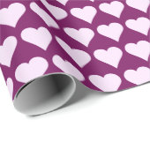 Violet Paarse harten minimaal Cadeaupapier (Rol Hoek)