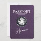 Violet Paarse Hawaii Passport Bewaar de datum Save The Date (Voorkant)
