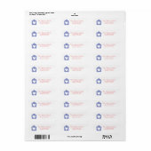 Violet Paarse Heart House Aangepaste Adresetikette Etiket (Full Sheet)