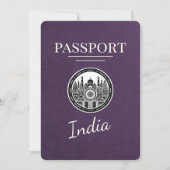 Violet Paarse Indiaas paspoort Bewaar de datum Save The Date (Voorkant)
